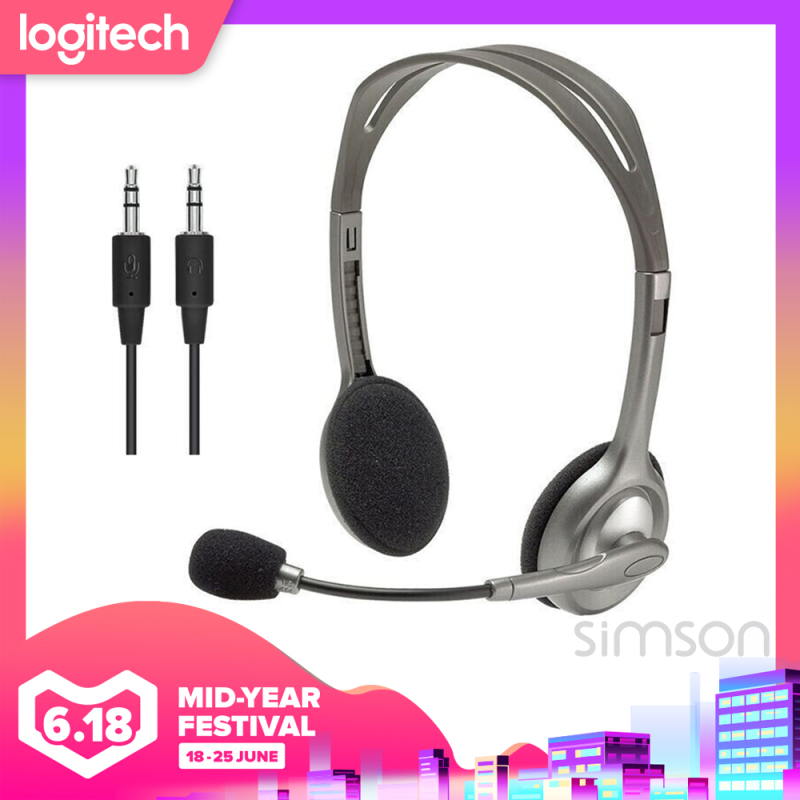 Logitech Stereo Headset H111/H110 Conference Headset Mikrofon Kebisingan Membatalkan Suara stereo penuh Untuk laptop tablet ponsel Singapore