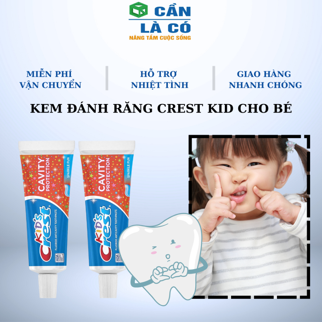 KEM ĐÁNH RĂNG CREST KID'S CHO BÉ MADE IN MỸ 130GR