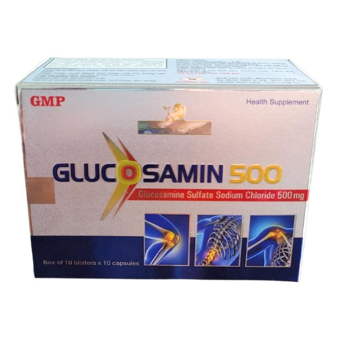 GLUCOSAMIN 500 mg Giúp xương chắc khớp khỏe, ngăn ngừa thoái hóa khớp tái tạo mô sụn khớp to