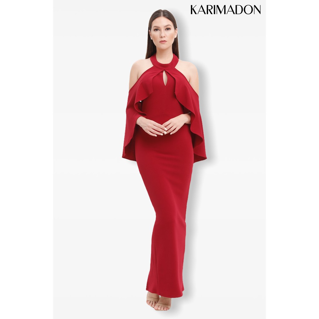 Karimadon Long Gown - Chiffon Overlay Bodice, Sequins Long Sleeve, Elegant  Bridal Maxi Dress | Lazada Philippines