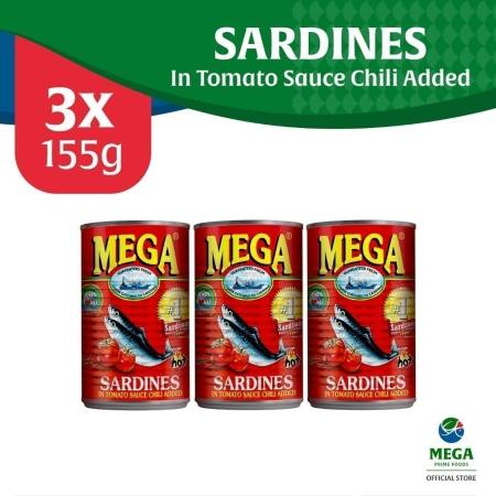 Mega Sardines In Tomato Sauce W/ Chili Added 155G By 3'S