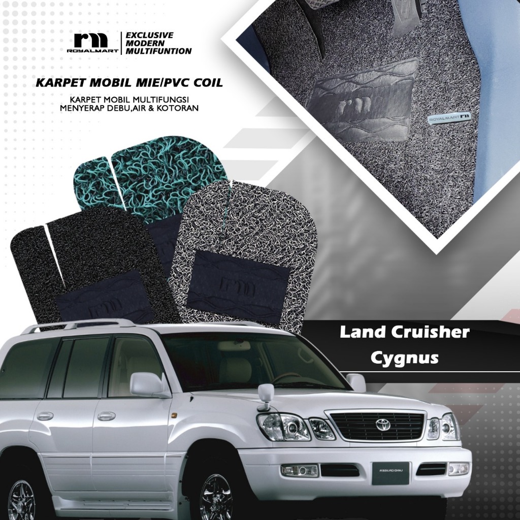 ROYAL MART KARPET MOBIL UNTUK TOYOTA LAND CRUISER CYGNUS FULL SET BERGARANSI Harga 701,415 rupiah*Gratis Ongkir