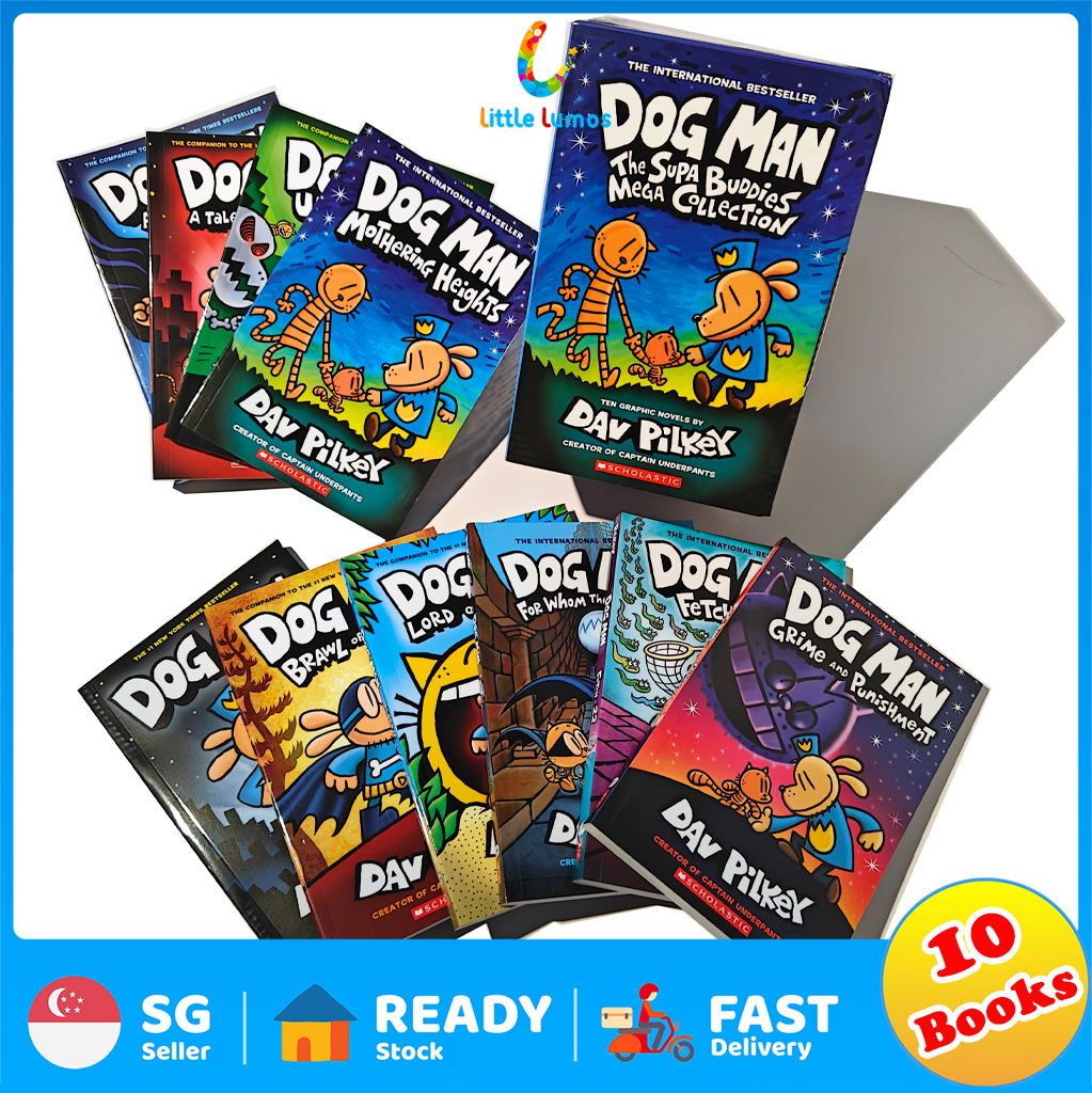 Dog Man Book Set - 18 Books Hardcover By Dav Pilkey For Kids