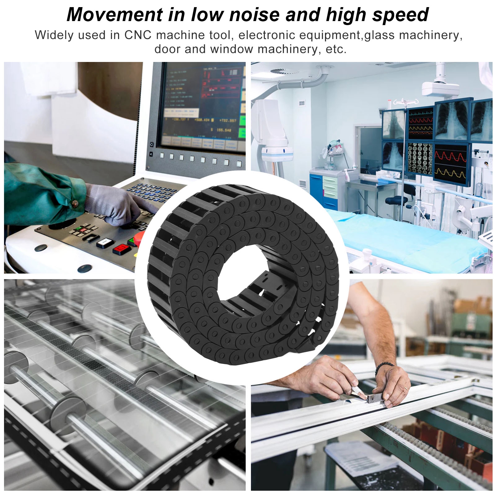 Garosa Hilitand Nylon Kéo Dây PA66 Chất Liệu Độ Dẻo Dai Cao Chịu Nhiệt Độ Cho Máy CNC Thiết Bị Điện Tử Robot Tự Động Hóa