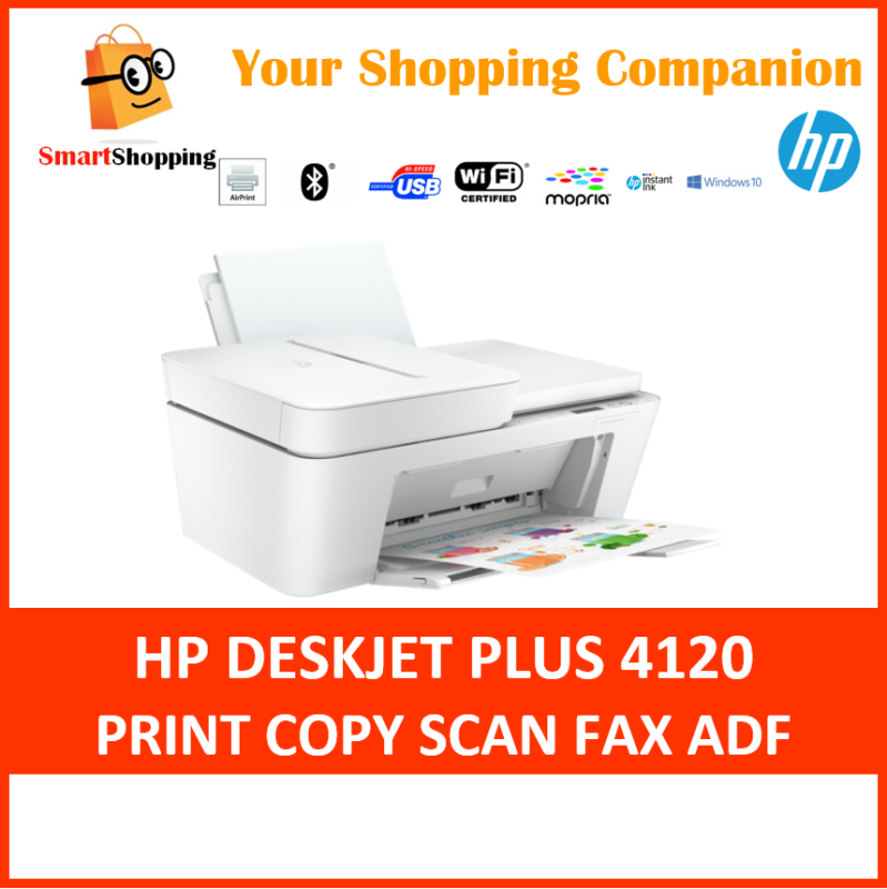 HP Deskjet Plus 4120 All In One Print Scan Copy Fax Wireless Wifi Air Print Mopria Bluetooth ADF (Replacement of 3830) Singapore