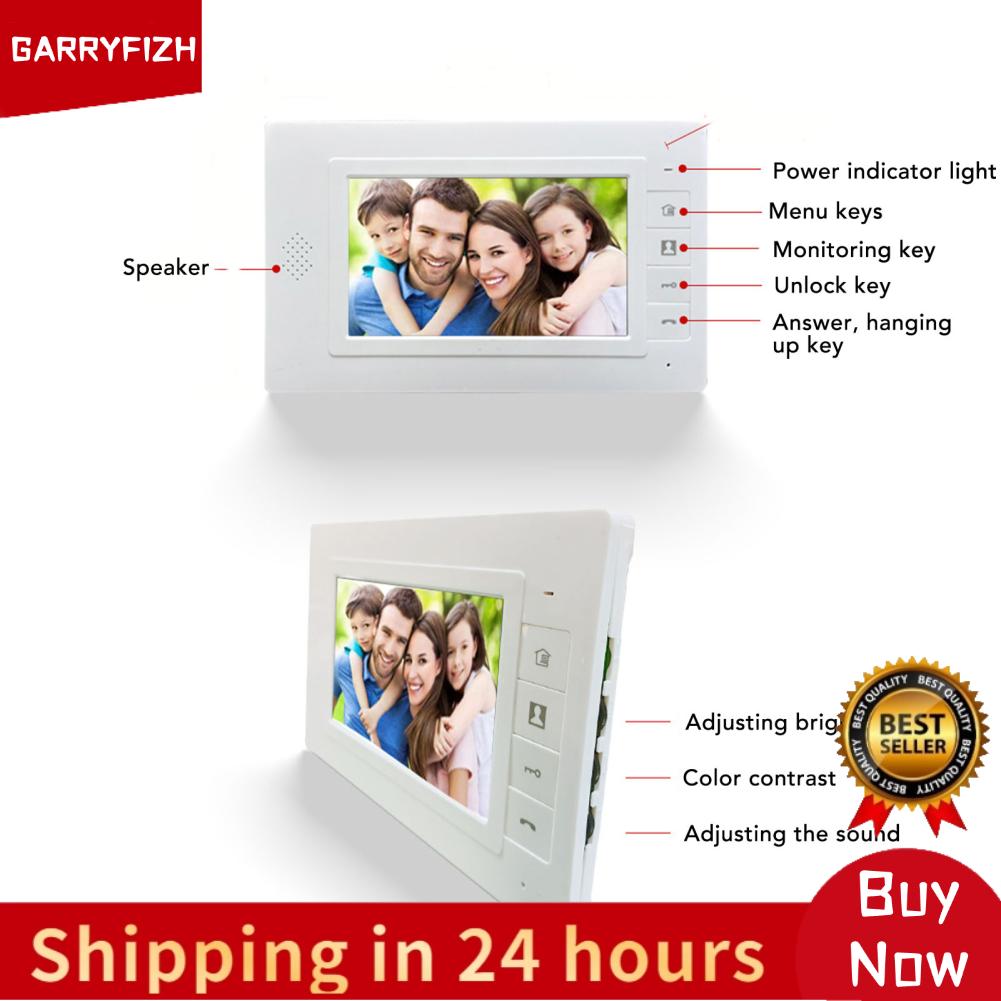 GARRYFIZH ประตูวิดีโอระบบมัลติฟังก์ชั่น 120 องศาสมาร์ทแบบมีสาย Video Doorbell ชุดสี HD AC100-240V สำหรับ Villa ราคา 3,307 บาท*ส่งฟรี