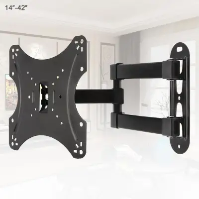 Adjustable TV Wall Mount Bracket Flat Panel TV Frame Support 15 Degrees Tilt with Gradienter for 14 - 42 Inch LCD LED Monitor Flat Pan