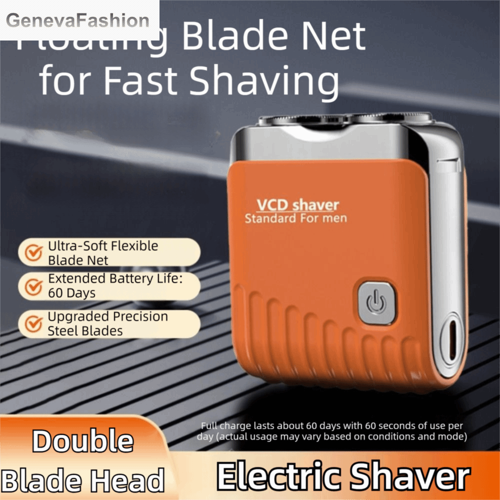 GENEVA Đầu đôi Máy cạo râu điện mini Động cơ mạnh mẽ Màn hình LCD Dụng cụ tẩy lông  Di động Cạo râu hiệu quả Dao cạo xoay bỏ túi Sử dụng khi đi du lịch