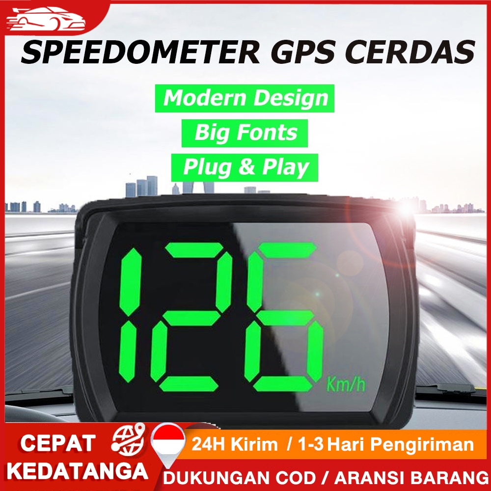 Speedometer GPS Mobil Universal Tampilan HUD Headup KM/H MPH Huruf Besar LED Untuk Mobil dan Motor Harga 59,900 rupiah*Gratis Ongkir