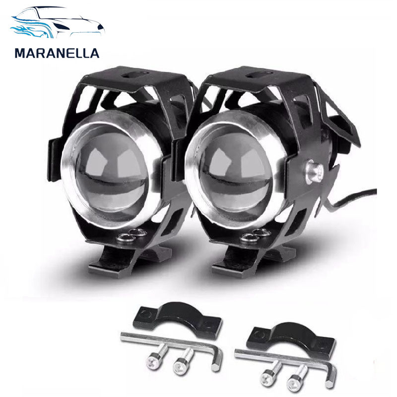 MA0KE 2PCS Motorcycle External LED Headlights Bursting U5 Laser Cannon Transformers Spotlight Headlight Assemblies
