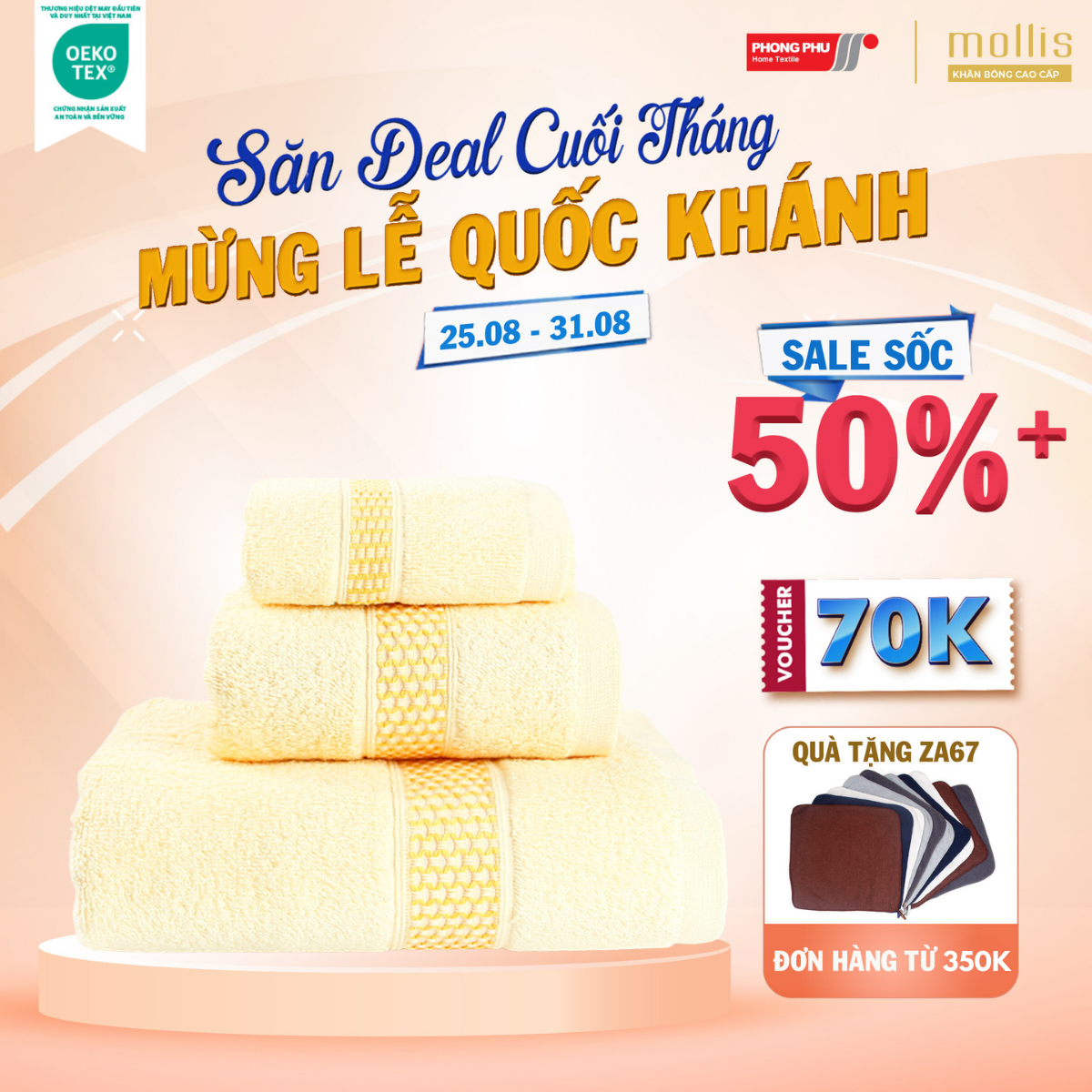 Khăn Mặt Mollis Cotton 34x80cm Khăn Cao Cấp Mềm Mịn Thấm Hút Không Ra Màu Không Xù Đồ Lông Gia Đình Spa Khách Sạn FC03