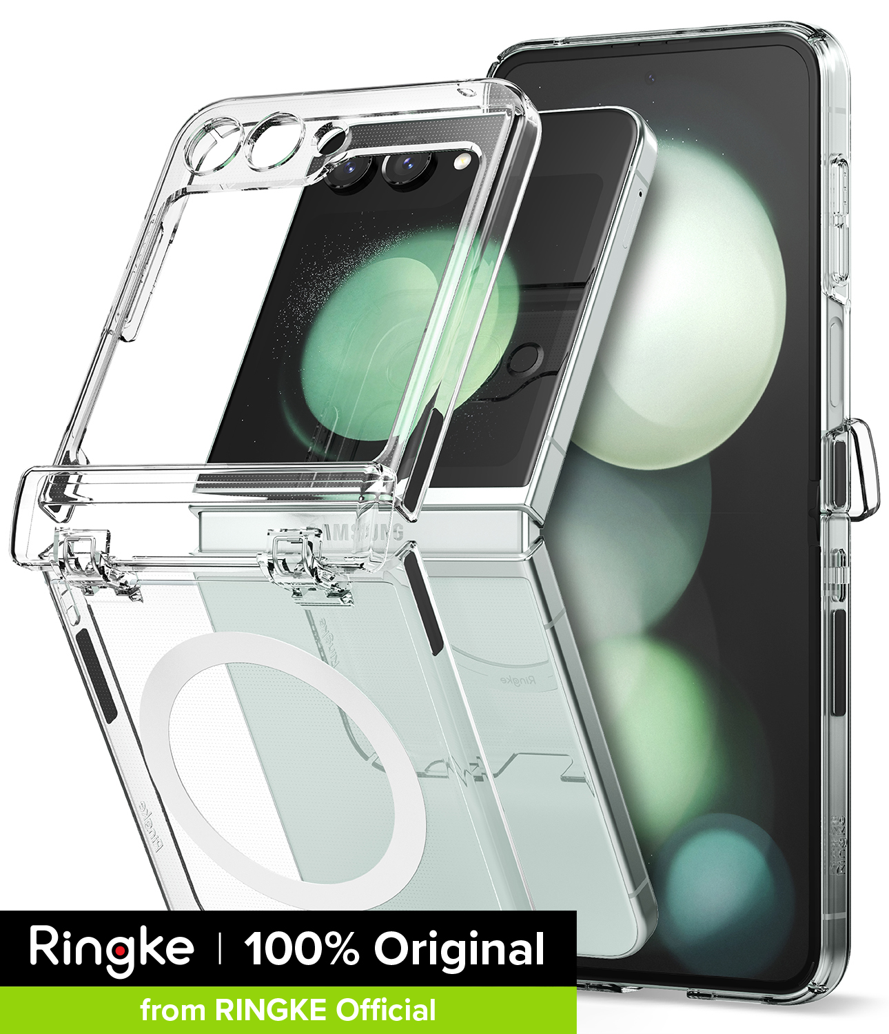 Ringke Slim Bản Lề Mag Tương Thích Với Samsung Galaxy Z Lật 5 5G Trường Hợp Bìa Hoàn Chỉnh Bản Lề trong suốt bảo vệ Chống-Vàng Rắn bảo vệ chống trầy xước Z Lật 5 Cover Quay Lại