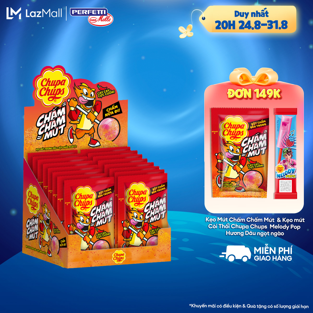 Kẹo Mút Chupa Chups Chấm Chấm Mút