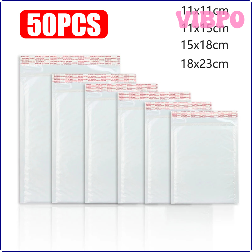 VIBPO Shockproof White Foam Envelope Bag Self-sealing Padded Mail Bubble Bag Pearl Film Office Shipping Packaging Parcel IOJOA