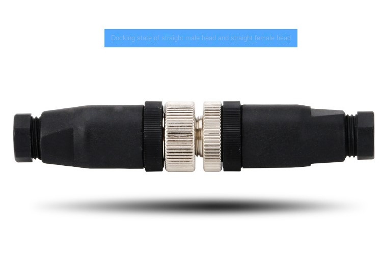 [M12] Đầu Nối Cảm Biến Chống Nước IP67 | 4/5/8/12 Lõi Đầu Thẳng/Góc/Flange | Tự Động Hóa Công Nghiệp - Cái 4 lõi thẳng
