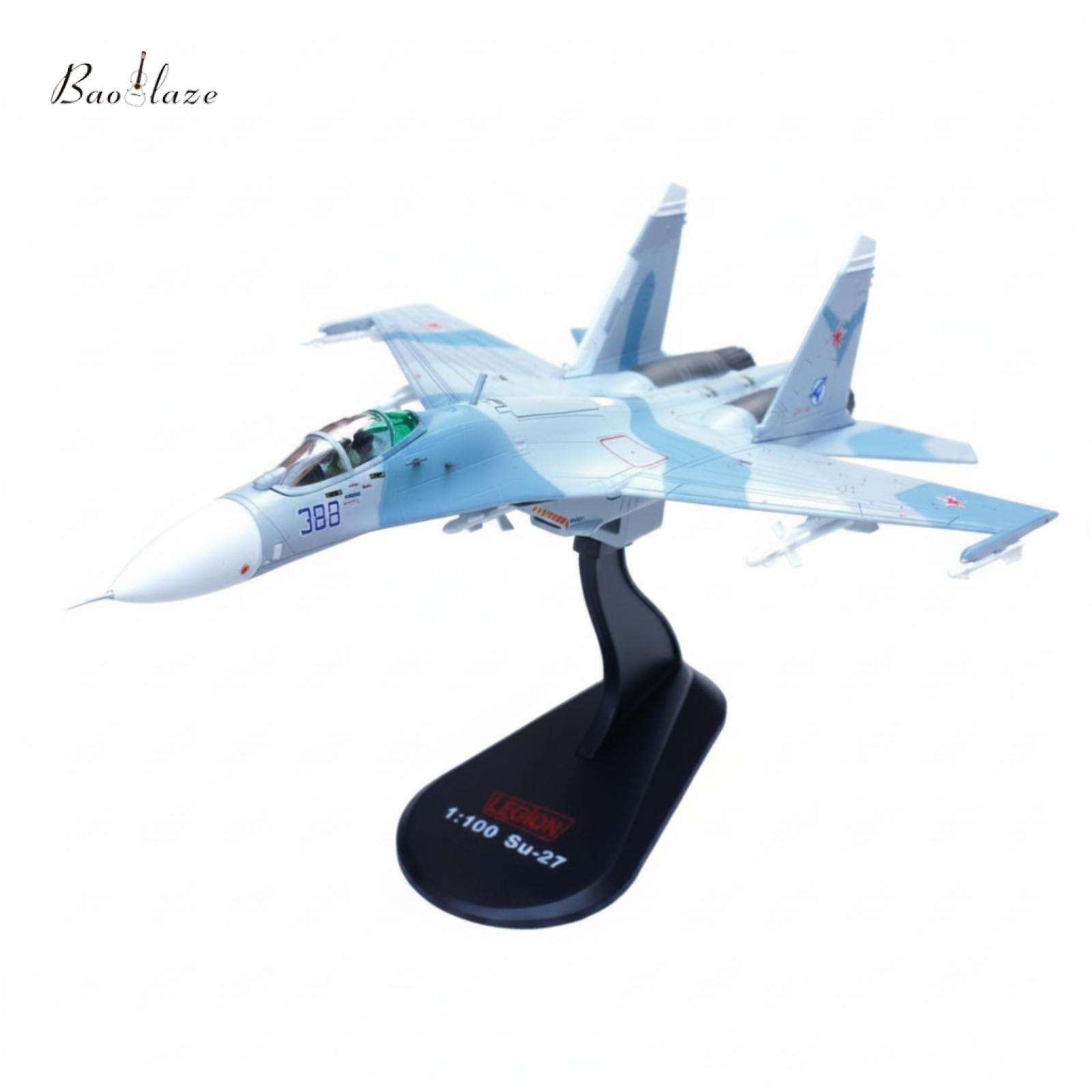 โมเดลฟิกเกอร์ ของสะสม Baoblaze เครื่องบินรบ Diecast Su27 สีขาวสีฟ้าอ่อนพร้อมขาตั้งสำหรับชั้นวางของในสำนักงาน ราคา 4,654 บาท*ส่งฟรี