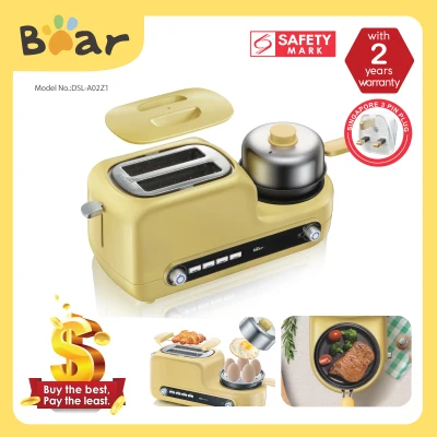 Bear Toaster Breakfast Set 5 in1 with non-stick frying Pan & 6 stage heating control (DSL-A02Z1)