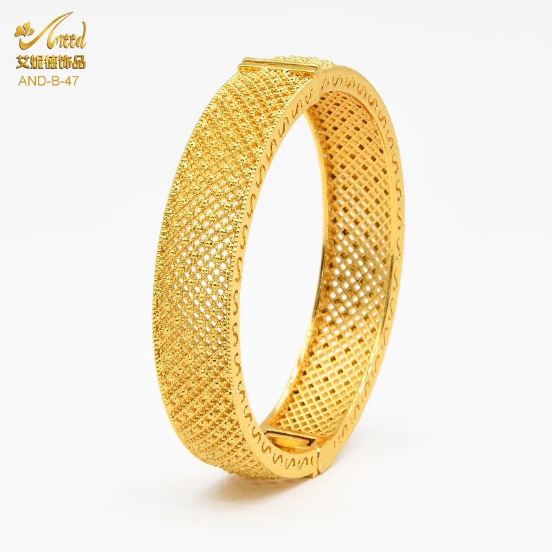 【ABLE】 ANIID Dubai Gold Color Bangles For Women Indian Jewelry Bangle Wedding Egyptian African Jewel