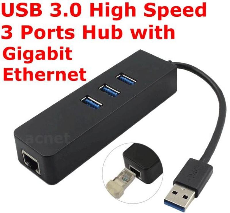 USB 3.0 High Speed 3 Ports HUB with RJ45 Gigabit 1000Mbp Lan Ethernet Adapter 5U