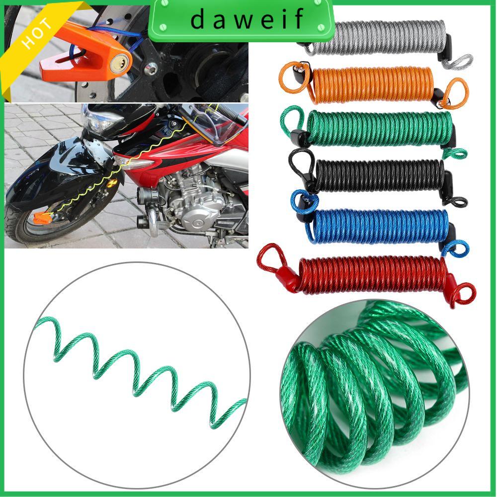 DAWEIF 150cm Xe đạp xe máy Scooter Bảo vệ Khóa đĩa báo động Chống trộm Cáp nhắc nhở mùa xuân
