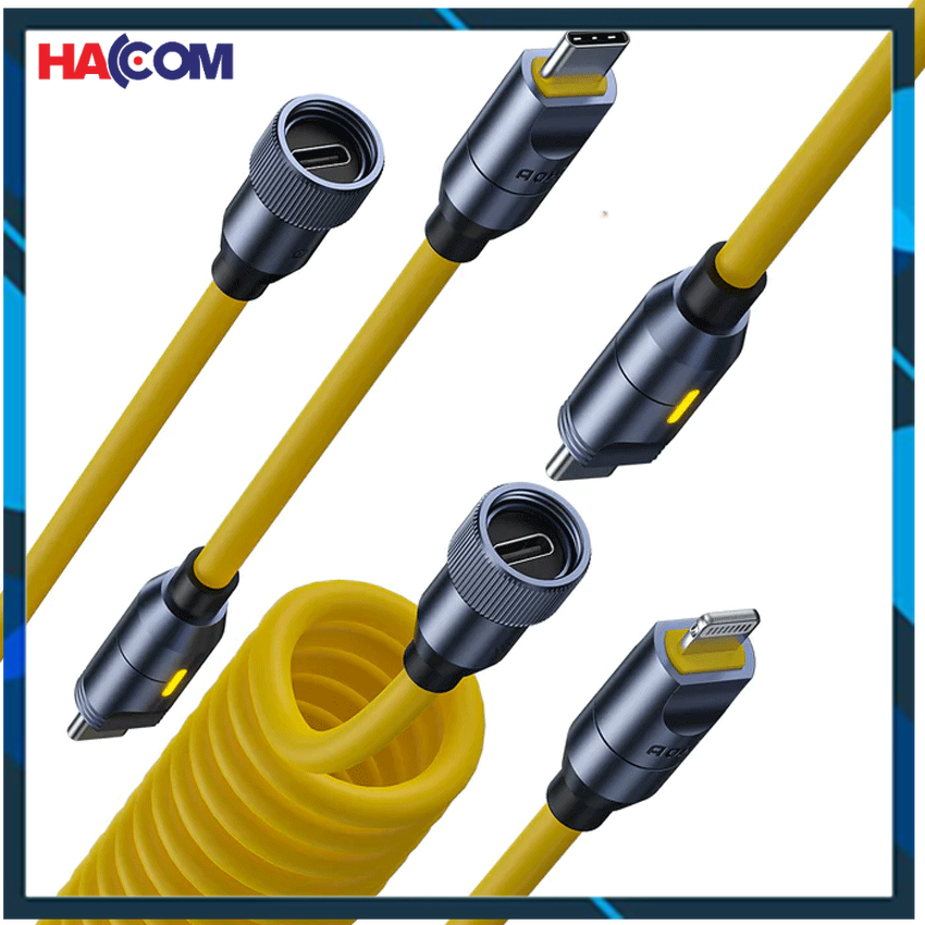Bộ dây cáp sạc aohi future aoc-l011 - phiên bản dây silicon - màu vàng