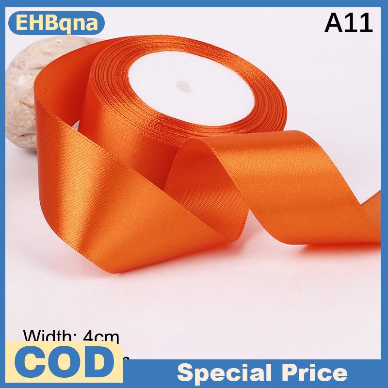 ❤❤❤Hot Sale EHBqna ริบบิ้นผ้าซาตินขนาด4ซม. 25หลาริบบิ้นห่อของขวัญงานทำมือริบบิ้นสำหรับทำดอกไม้งานหัตถกรรมการตัดเย็บงานปาร์ตี้ตกแต่ง DIY
