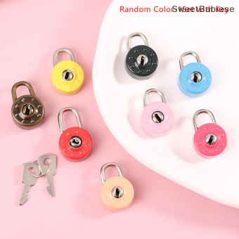 1 bộ hình tròn nhỏ hành lý ổ khóa phần cứng ổ khóa với khóa chìa khóa cho du lịch Hộp đựng trang sức cưới sổ nhật ký Vali