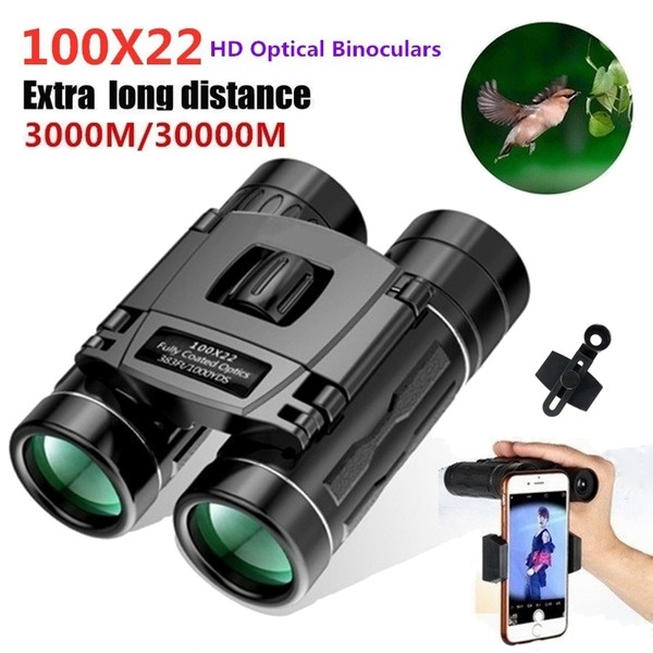 Extra Long Distance 30000m Zoom Day / Night Vision Ultra HD Binoculars Telescope Outdoor Hiking Camping Bird Watching Telescope With Phone Clip ราคา 389 บาท*ส่งฟรี