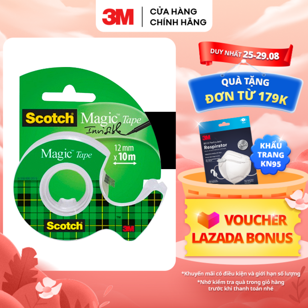 Băng keo đa năng 3M™ Scotch®, trong suốt, dính siêu tốt, viết lên được, 19.05mmx7.62m, Đa năng, sửa chữa các tài liệu