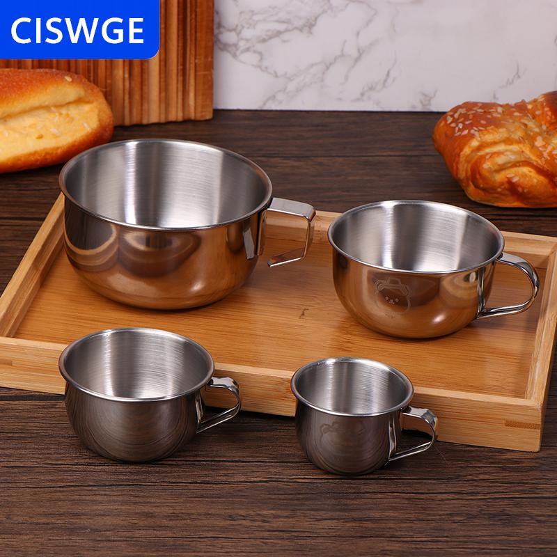 [COD] CISWGE  304 thép không gỉ Mini cốc nước với xử lý bền chống bỏng sữa cà phê Mug uống Cup cho trẻ em sinh viên drinkware