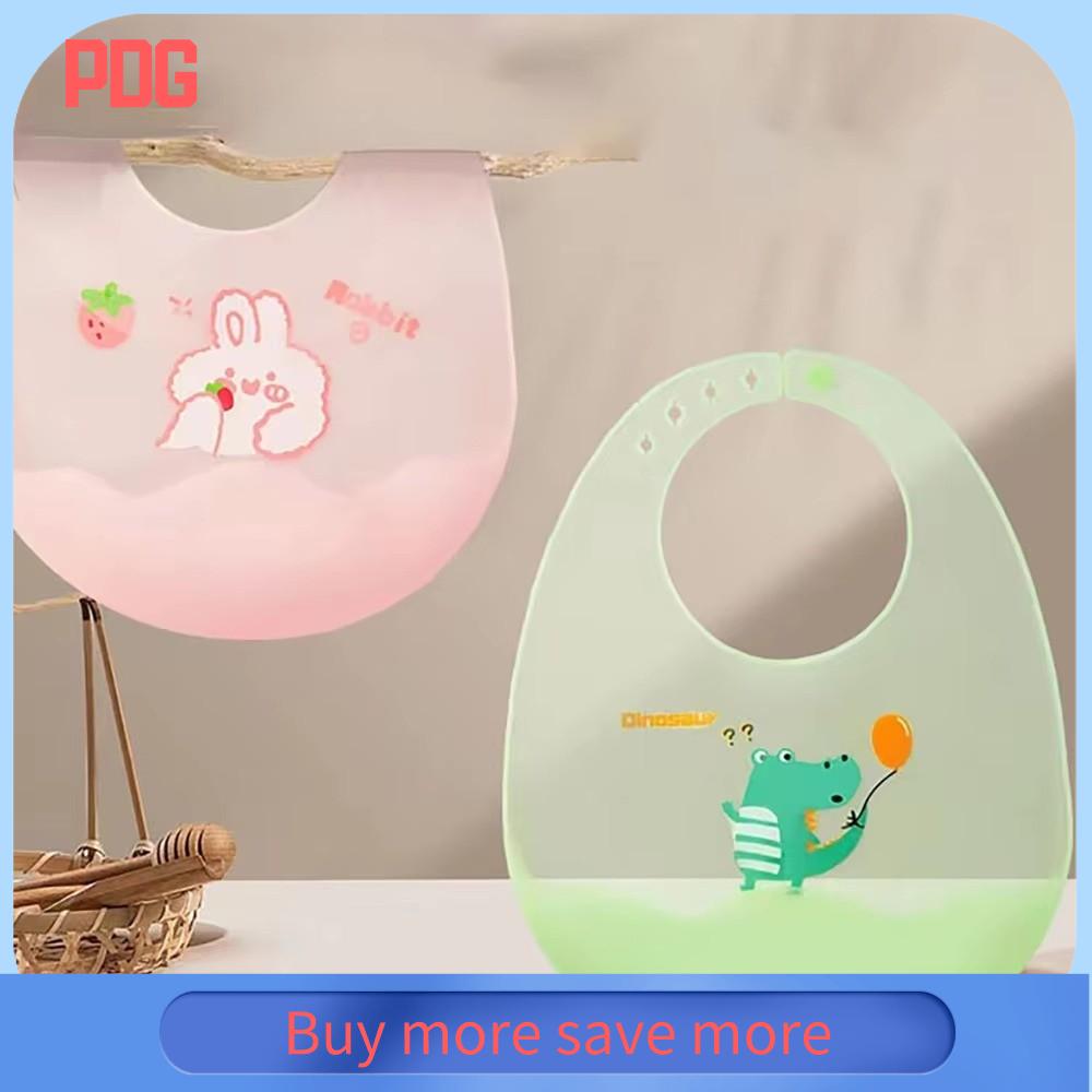 PDG Mềm mại Yếm cho bé Silicon Chống thấm nước Khăn ăn cho trẻ em Dễ thương Nhẹ Tạp dề ăn uống cho trẻ em Đồ ăn cho trẻ em