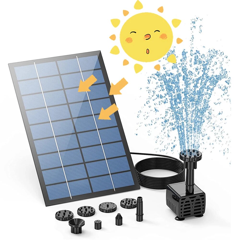 【Trending Now】 New Solar Water Pump Water Fountain Kit For Garden Pool Pond Outdoor Solar Panel Fountain Floating Fountain Garden Decoration