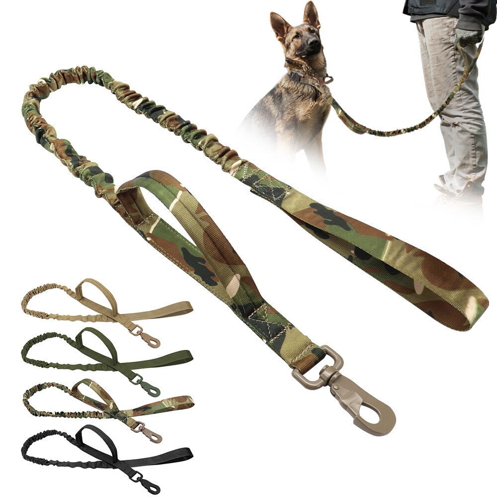 Chiến thuật Dây dắt chó nylon không kéo Bungee Huấn Luyện Chó dẫn quân sự đàn hồi đệm dây dắt chó cho chó lớn và trung bình vật nuôi