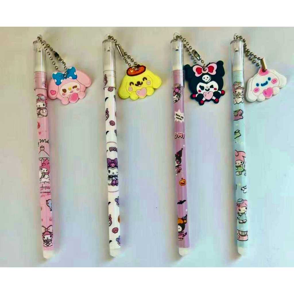 (1 PACK / 12 PCS) BOLPEN GANTUNG / PULPEN GANTUNGAN SANRIO / PEN GEL GANTUNG KUROMI LUCU