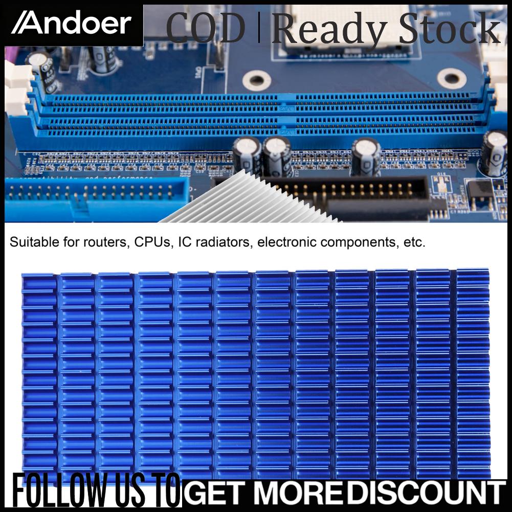 Andoer Tấm tản nhiệt làm mát bằng nhôm P55 x 6 x 120 cho CPU Bộ khuếch đại PCB Thiết bị điện Giá 76,000 Đồng*Miễn phí vận chuyển