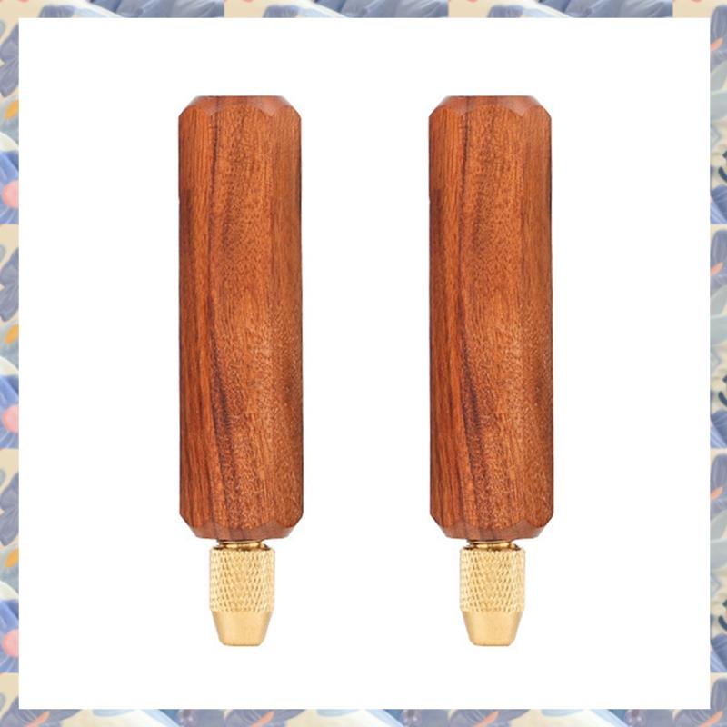 (VAMI) 2X Solid Wooden Handle Acid Branch Wood Handle Titanium Plated Diamond File Small File Handle Woodworking Special Tools