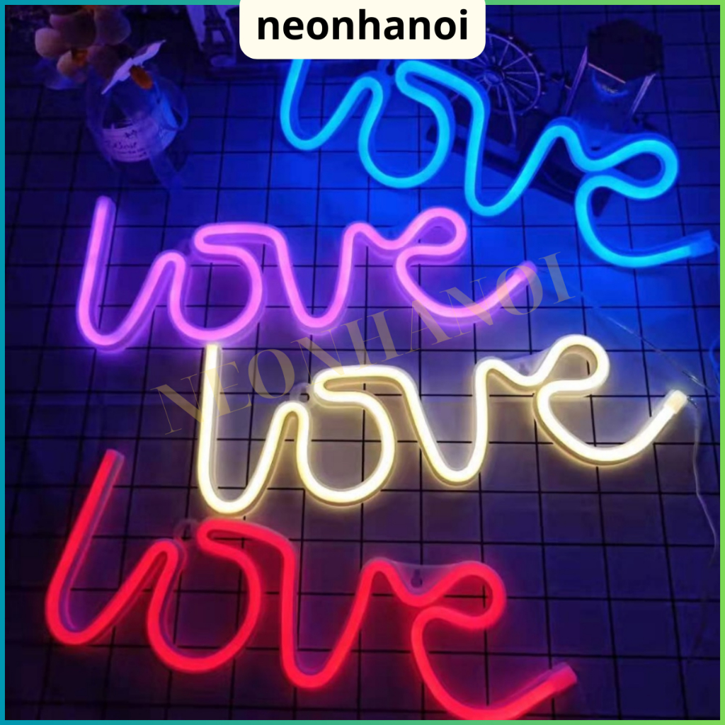 Đèn led Neon Chữ LOVE cực chill đủ màu sắc, dùng trang trí phòng ngủ,góc làm việc,làm quà tặng