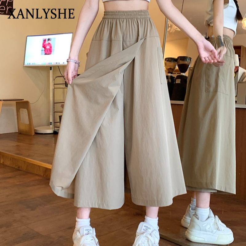 XANLYSHE ชุดทำงานกางเกงกระโปรงกางเกงฤดูร้อนผู้หญิงกางเกงคนตัวเล็ก ราคา 113 บาท*ส่งฟรี