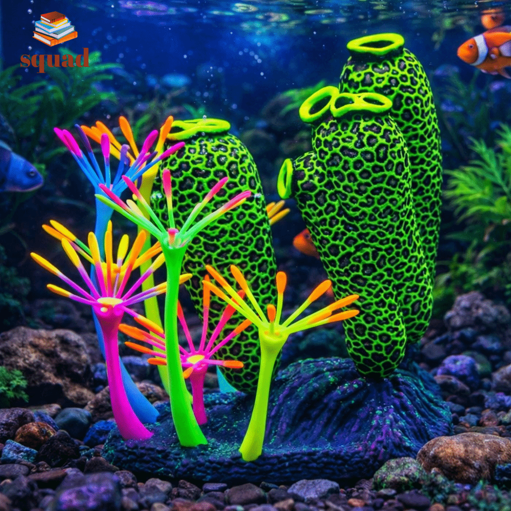 SQUAD Silicone Đồ trang trí san hô ngón tay cái Đầy màu sắc Mô phỏng Cây san hô Thực tế Cây giả Cảnh quan thủy sinh Bể cá