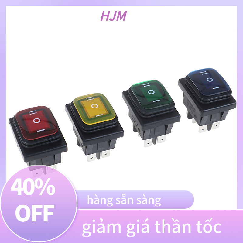 HJM 1 chiếc công tắc bật tắt thuyền tự động chống nước 30A/250V 6 chấu với đèn LED 12V 220V