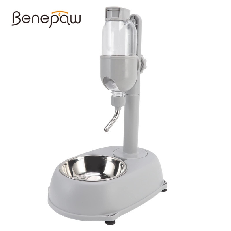 Benepaw Standing Pet Water Dispenser Bowl No Drip Detachable Adjustable Height Automatic Dog Cat Water Bottle With Stand 500ml ราคา 832 บาท*ส่งฟรี