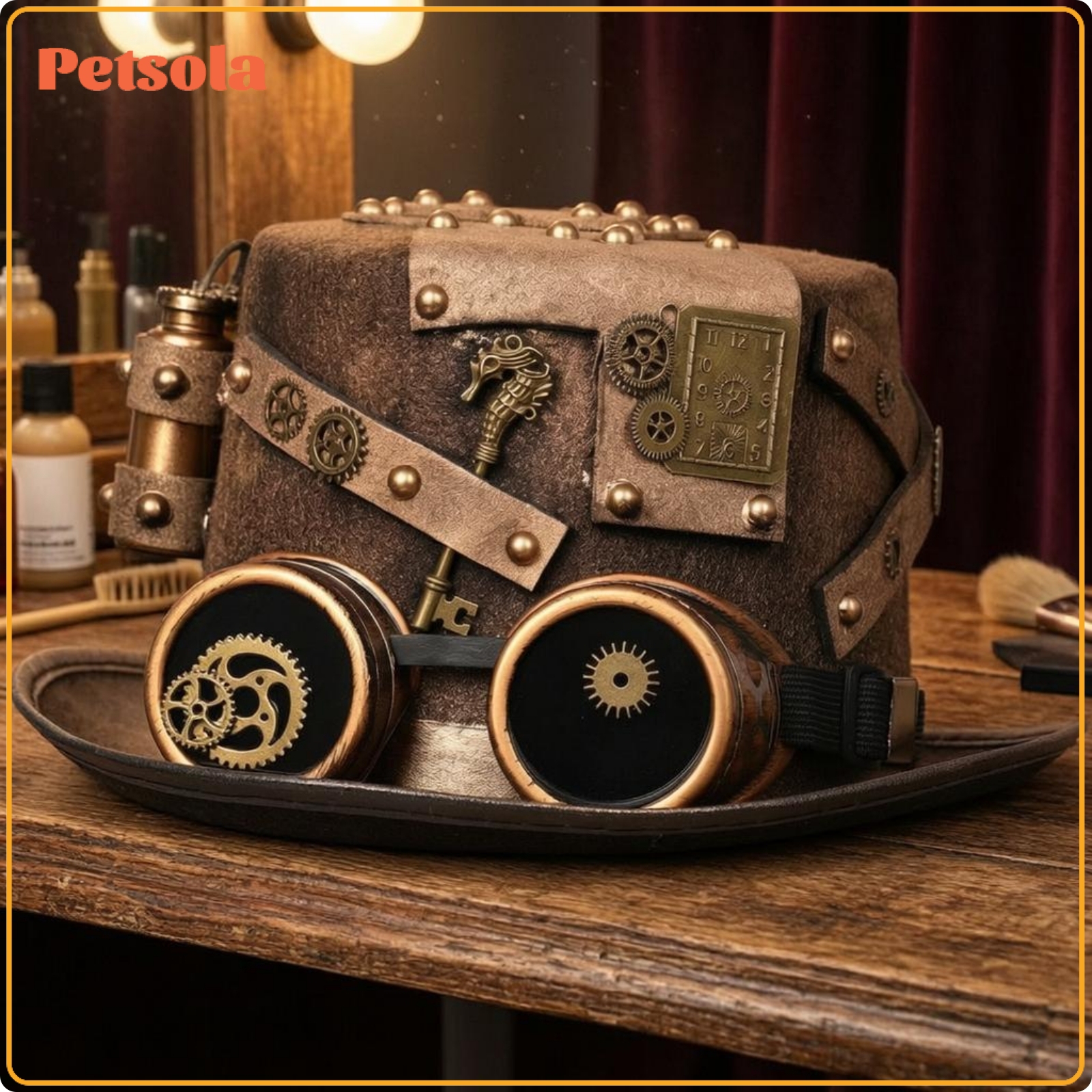 petsola Vintage Industrial Steampunk Top Hat Bronze-Toned Costume Accessory Decorative Trim ราคา 3,032 บาท*ส่งฟรี