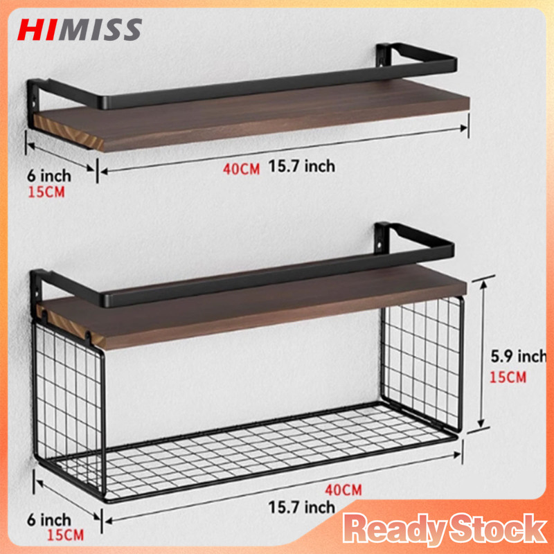 Wall Mounted Shelves With Storage Basket Multifunctional Floating Rack For Living Room Nursery Bathroom Bedroom ราคา 611 บาท*ส่งฟรี