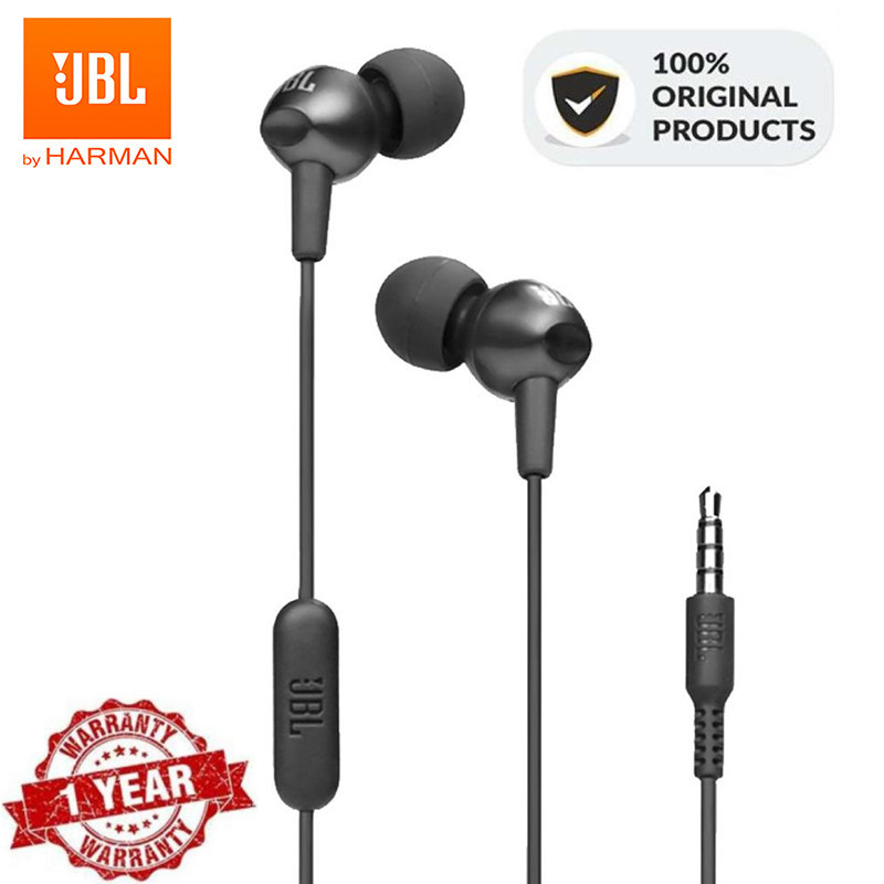 Original for JBL C200si In-ear 3.5mm Wired Earphones Sports Music Headset Harman Gym Gaming Earbuds Deep Bass line Control with Mic For ios iPhone and Android Huawei/Xiaomi/oppo/vivo/Samsung Singapore