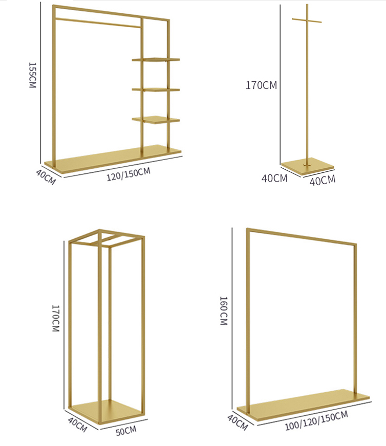 [WOLP] Clothing store display rack special for women's clothing store golden clothes rack landing clothes rack hanging rod ราคา  17,875 บาท*ส่งฟรี