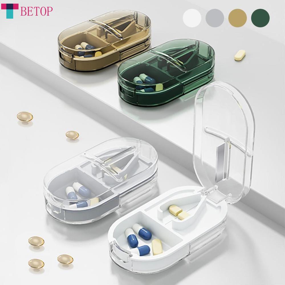 Teabelle xách tay Ống đựng thuốc thuốc Splitter Cutter Ống đựng thuốc mini hộp lưu trữ viên thuốc viên thuốc hộp cắt thuốc chia y học hộp lưu trữ