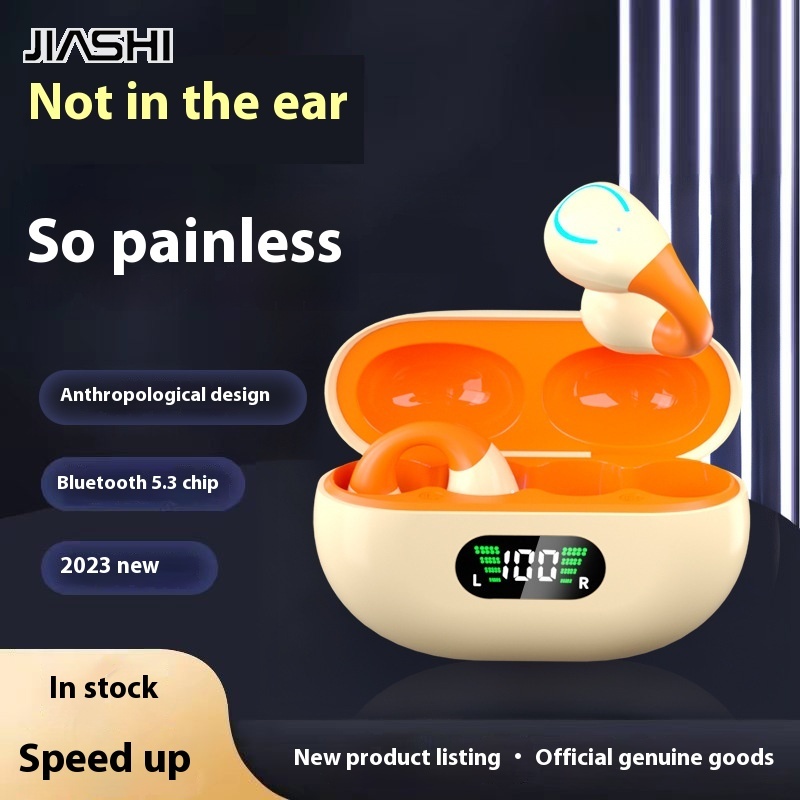 JIASHI Bluetooth headset clip-on wireless non-in-ear sports headset running dedicated open TWS non-bone conduction ราคา 128 บาท*ส่งฟรี