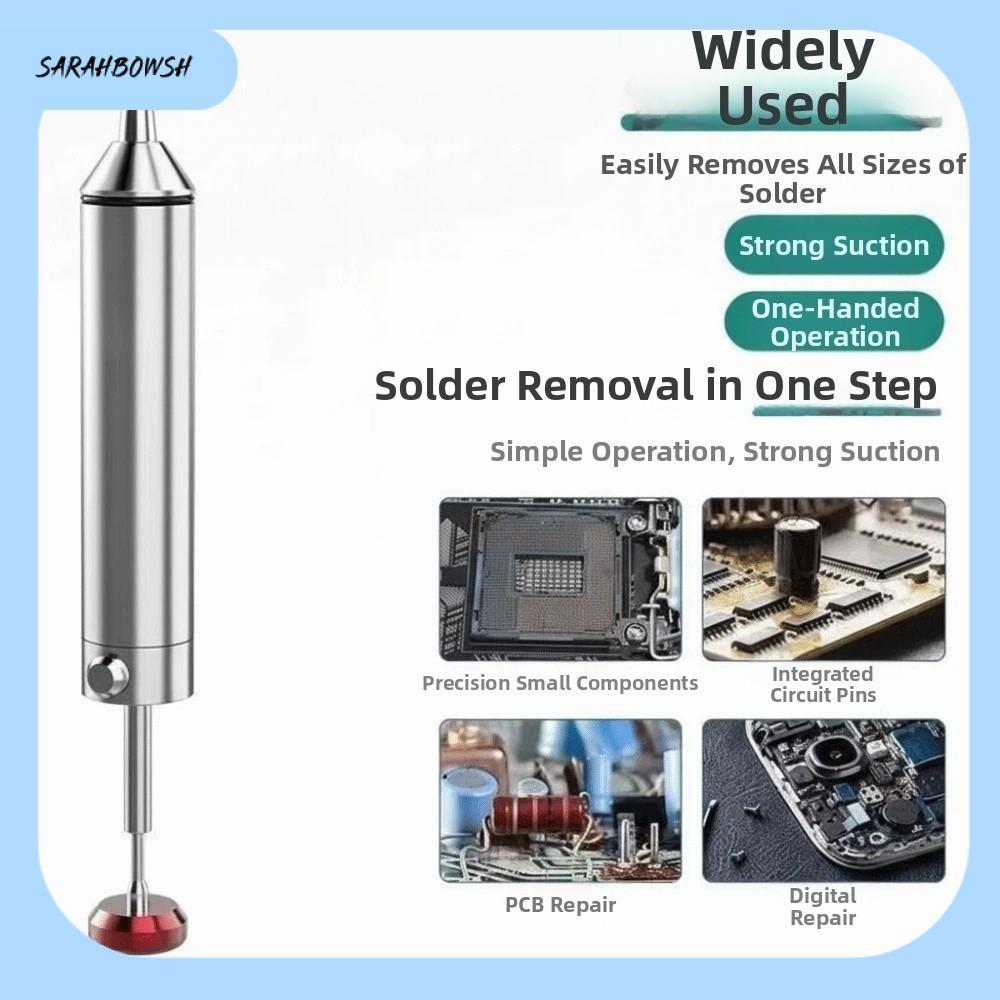SARAHBOWSH Hợp nhôm Bơm hút thiếc mạnh mẽ Đầu hút silicone Ngăn ngừa tắc nghẽn Dụng cụ hút hàn Chuyên nghiệp Hướng dẫn sử dụng Chất hấp thụ thiếc Đối với linh kiện điện tử