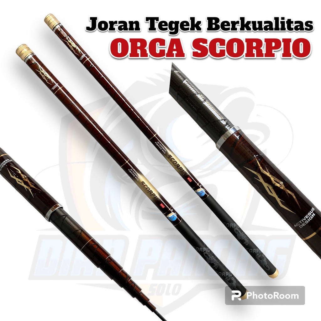 Joran Pancing Tegek Orca Scorpio 450 dan 540 Bahan Carbon Spec Kaku Harga 409,000 rupiah*Gratis Ongkir