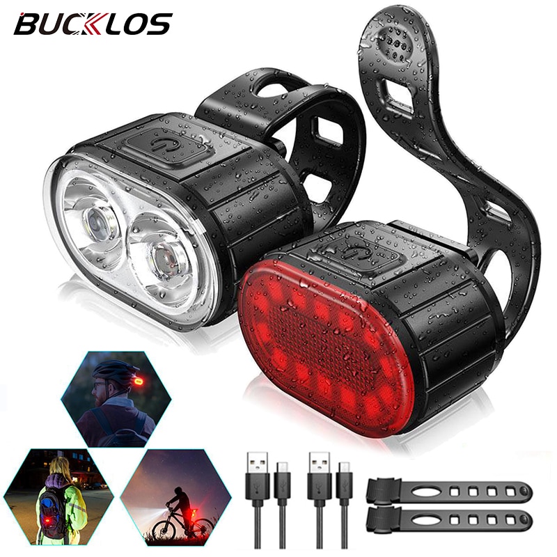BUCKLOS Bike Lighting Front And Rear Lights Bicycle Lamp Led Cycling Light